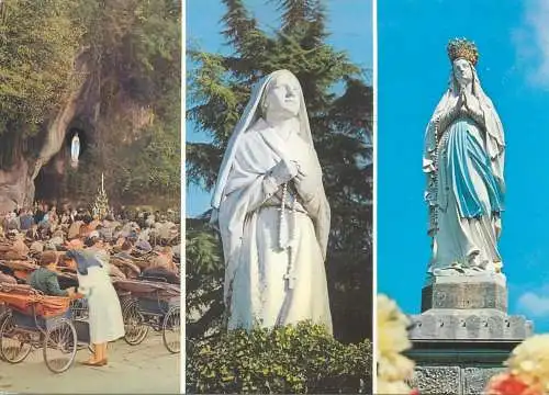 France postcard Lourdes la grotta Bernadetta in preghiera l'incoronata 1997