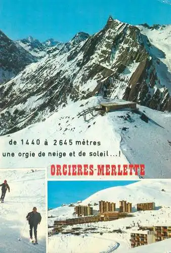France postcard Hautes Alpes Orcieres Merlette 1978 mountain winter