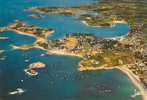 France postcard la Cote de Granit Rose 1989 aerial