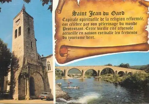 France postcard Saint Jean du Gard clocktower Lumiere St. Jean du Gard 1987