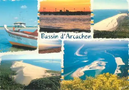 France postcard Bassin d'Arcachon 2009 multi view