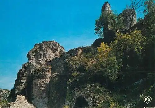 France postcard Aveyron Vallee de la Dourbie St Veran ruines du chateau  1983