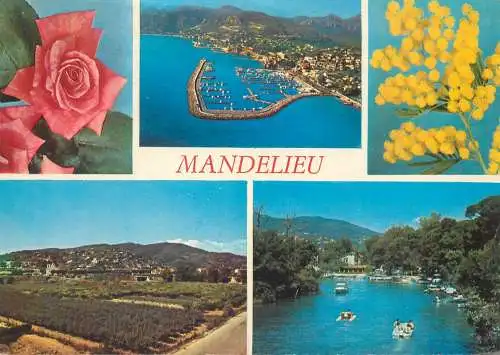 France postcard Cote d'Azur French riviera Mandelieu multi view 1972