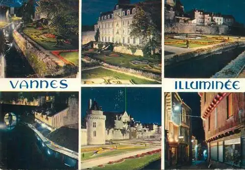 France postcard Bretagne Vannes illumine multi view