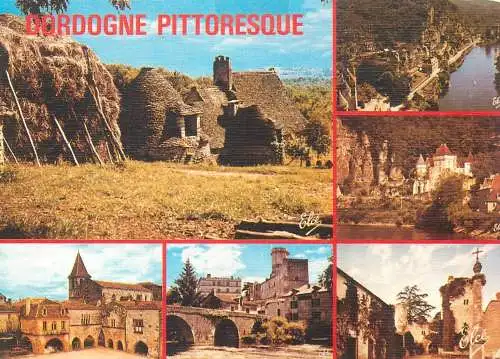 France postcard Dordogne multi view