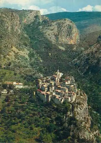 France postcard la cote d'Azur Peillon Alpes Maritimes village on cliff top