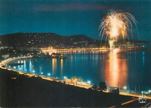 France postcard la cote d'Azur Sainte Maxime sur Mer Var 1986 fireworks