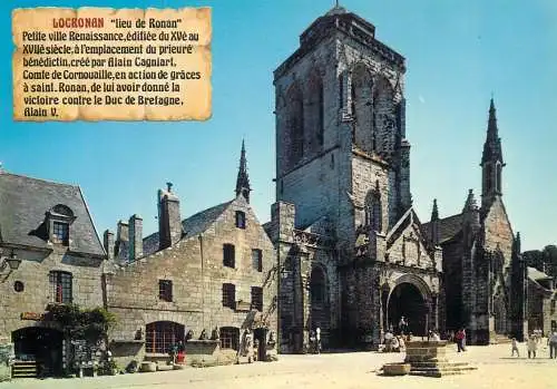 France postcard Locronan eglise Sud Finistere 1977 chapelle du Penity