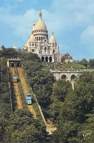 France postcard Paris basilique du Sacre Coeur et funiculaire 1969
