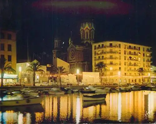 France postcard Cote d'Azur Saint Raphael 1969 night scene