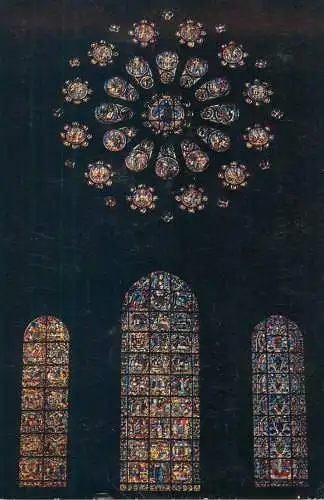 France postcard cathedrale de Chartres verrieres Rose Occidentale 1971