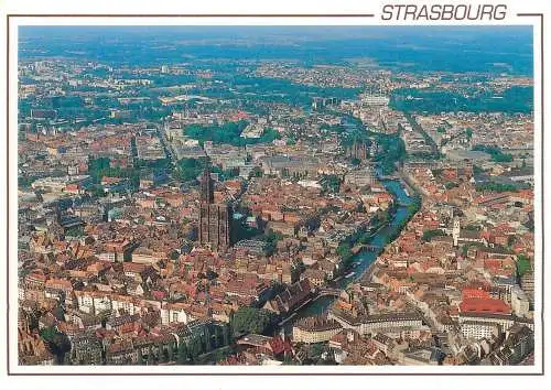 France postcard Bas Rhin Alsace Strasbourg aerial view 1994