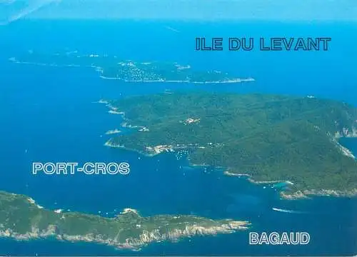France postcard Ile du Levant aerial view 1993