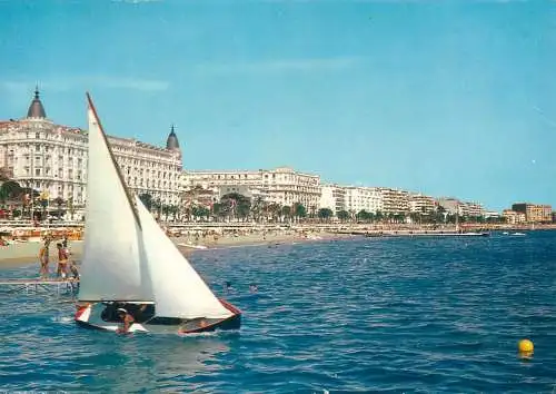 France postcard Cote d'Azur Cannes vire de bord 1969 sailship