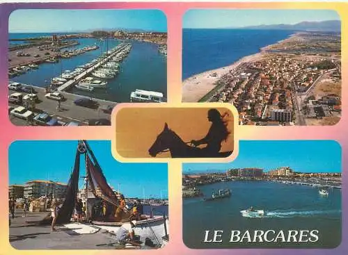 France postcard Le Barcares le port St Ange aerial multi view 1992