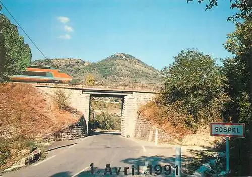France postcard Sospel Tres Grand Viaduc Mont Agaisin 1992