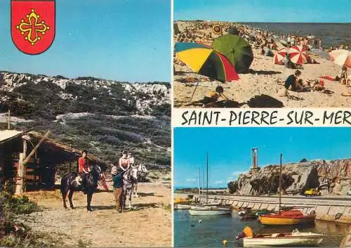 France postcard Aude Saint Pierre sur Mer Massif de la Clope la plage