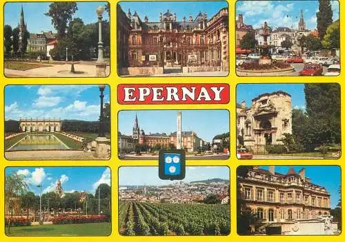 France postcard Champagne Epernay multi view Marne