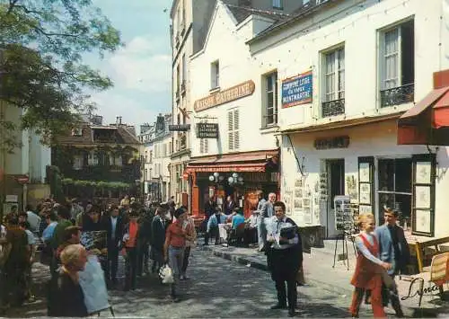 France postcard Paris Montmartre la place du Tetre 1973