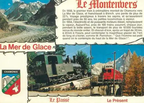 France postcard Chamonix Mont Blanc la mer de glace et le Montenvers