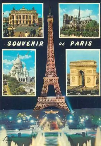 France postcard Paris multi view 1985