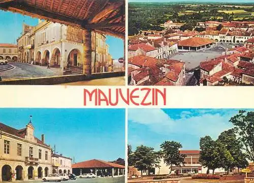 France postcard Gers Mauvezin 1983 multi view