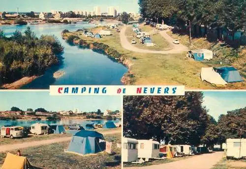France postcard Nevers Nievre camping 1974