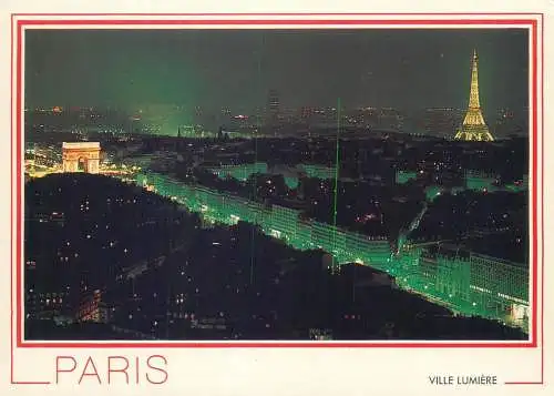 France postcard Paris l'Arc de triomphe la tour Eiffel 1992