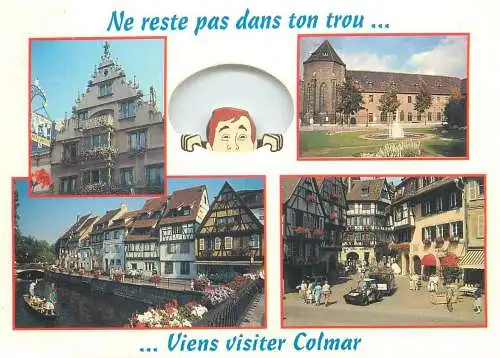 France postcard Colmar multi view Maison des Tetes musee Unterlinden la petit Venise