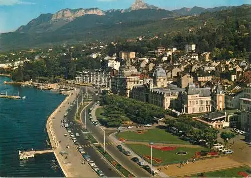 France postcard Haute Savoie Evian les bains aerial view from Lac Leman Dent d'Oche