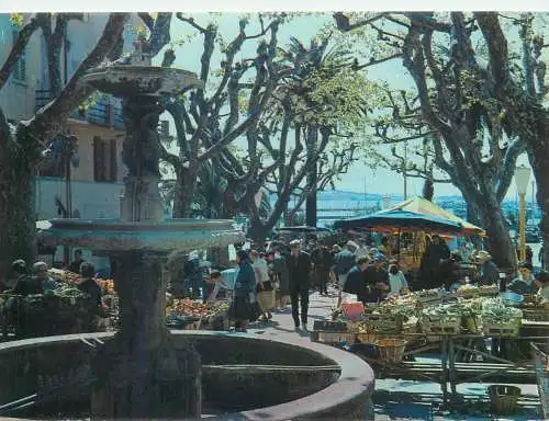 France postcard Cote d'Azur Marche provencal 1985