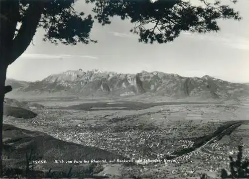 Austria postcard Blick von Furx ins Rheintal Rankweil und Sehweizer Berge
