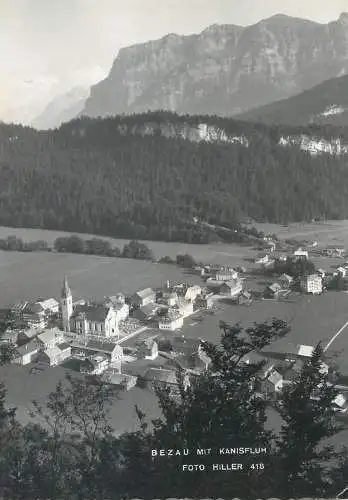 Austria postcard Bezau mit Kanisfluh  aerial view