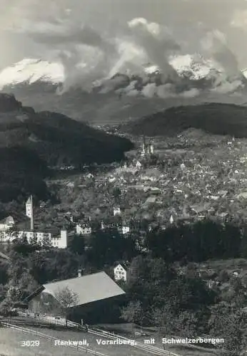 Austria postcard Rankweil Voralberg mit Schweizerbergen valley view 1957