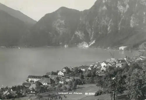Austria postcard Unterach am Attersee coastal scene 1970