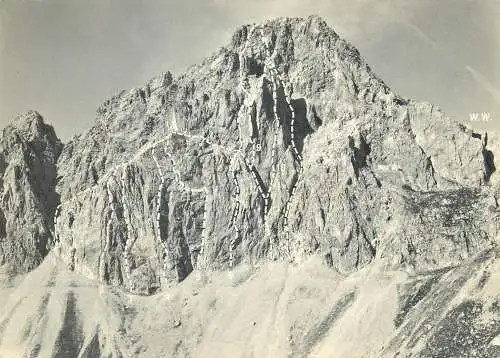 Austria postcard Oberreintalschrofen mountain peak scene