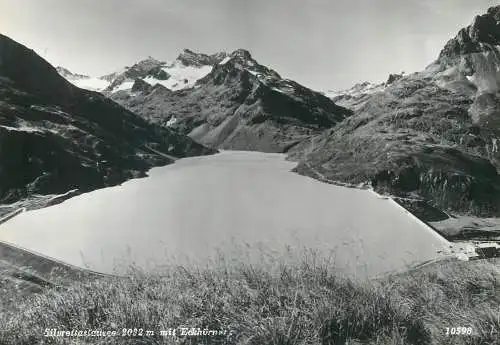 Austria postcard Silvrettastensee Eckhorner lake scene