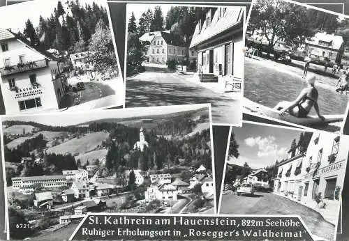 Austria postcard St. Kathrein amHauenstein multi view Rosegger's Waldheimat 1976