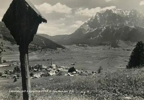 Austria postcard Lermoos mit Zugspitze mountain scene 1979
