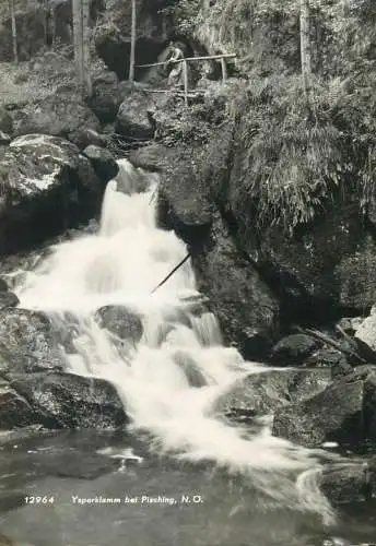Austria postcard Ysperklamm bei Pisching waterfall 1963