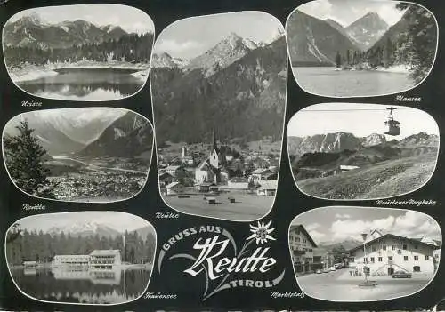 Austria postcard gruss aus Reutte multi view 1965