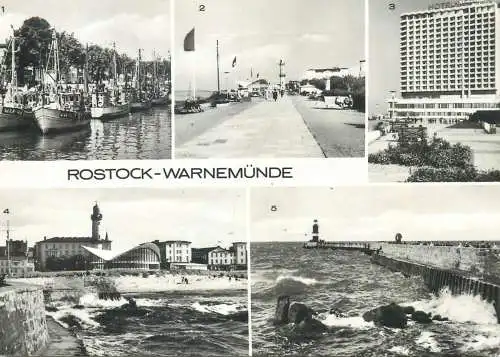 Germany postcard Rostock Warnemunde multi view 1979