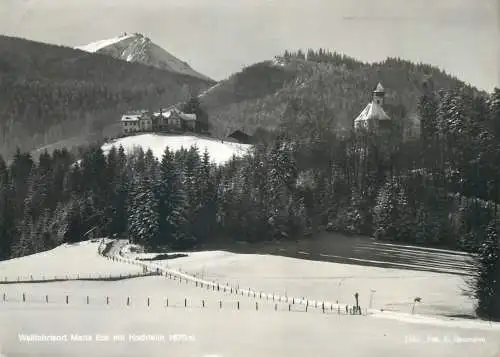 Germany postcard Wallfahrtsort Maria Eck mit Hochfelin ski resort