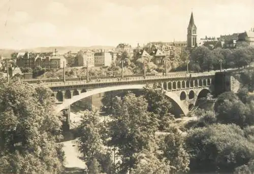 Germany postcard Plauen Vogtl Friedrich Ebert Brucke 1974
