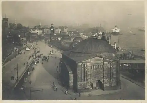 Germany postcard Hamburg Elbtunnel und St. Pauli Landungsbrucken 1929
