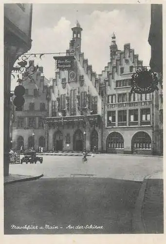 Germany postcard Frankfurt am Main an der Schirne clocktower