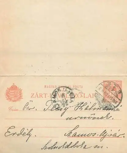 Técsy noble family from Targu Lapus genealogy Transylvania correspondance 1906 Gherla ( Szamosújvár )