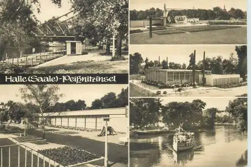 Germany postcard Halle Saale Peibnitzinsel multi view