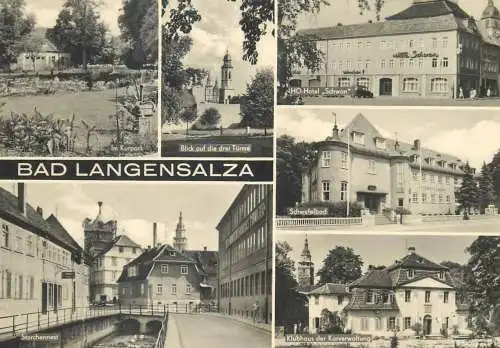 Germany postcard Bad Langensalza multi view 1970