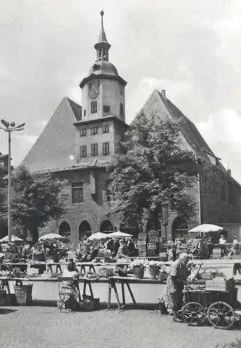 Germany postcard Jena Wochenmarkt vor der Ratszeise